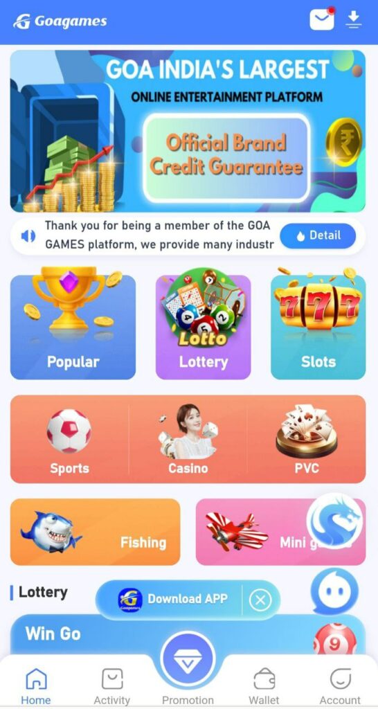 Goa Games App